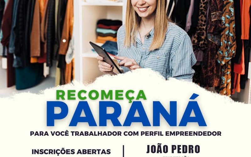 Guaporema adere ao Programa Recomeça Paraná, a oferta é de 5 vagas para cursos de estímulo ao empreendedorismo com bolsa de R$900,00.